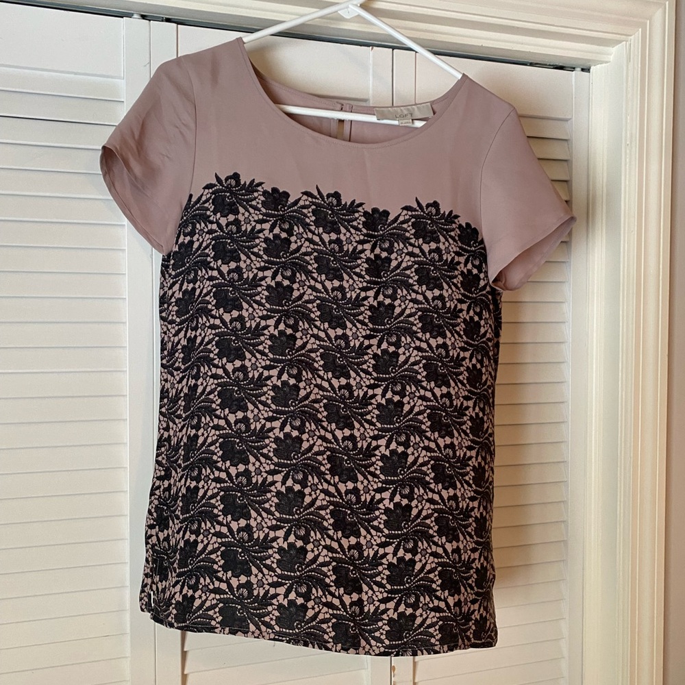 Pink and Navy Blouse 👚 size XS